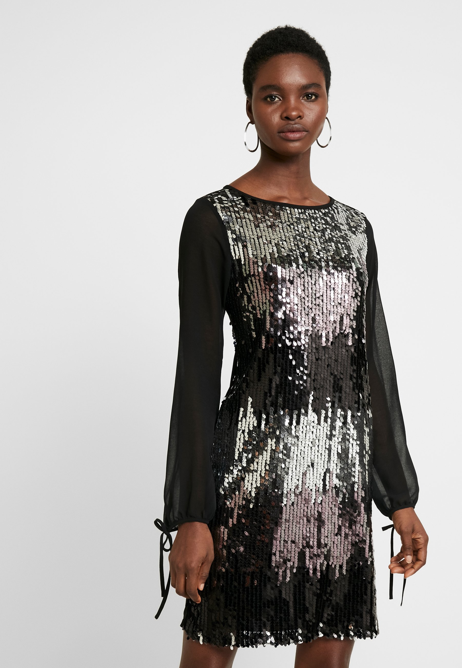 shift cocktail dress with sleeves