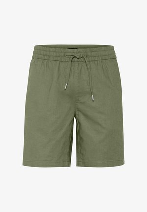 Grønne shorts lavet af letvægtsstof. Elastisk talje med snor, med et enkelt design og lige ben. Ingen synlige lommer.