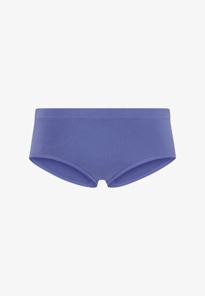 Lila, sömlös boyshort-underkläder med en slät yta och låg midja. Har en tight passform och inga synliga sömmar för en strömlinjeformad silhuett.