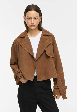 VILA TRENCHCOAT VIIDA SUEDE - Blazer - toasted coconut