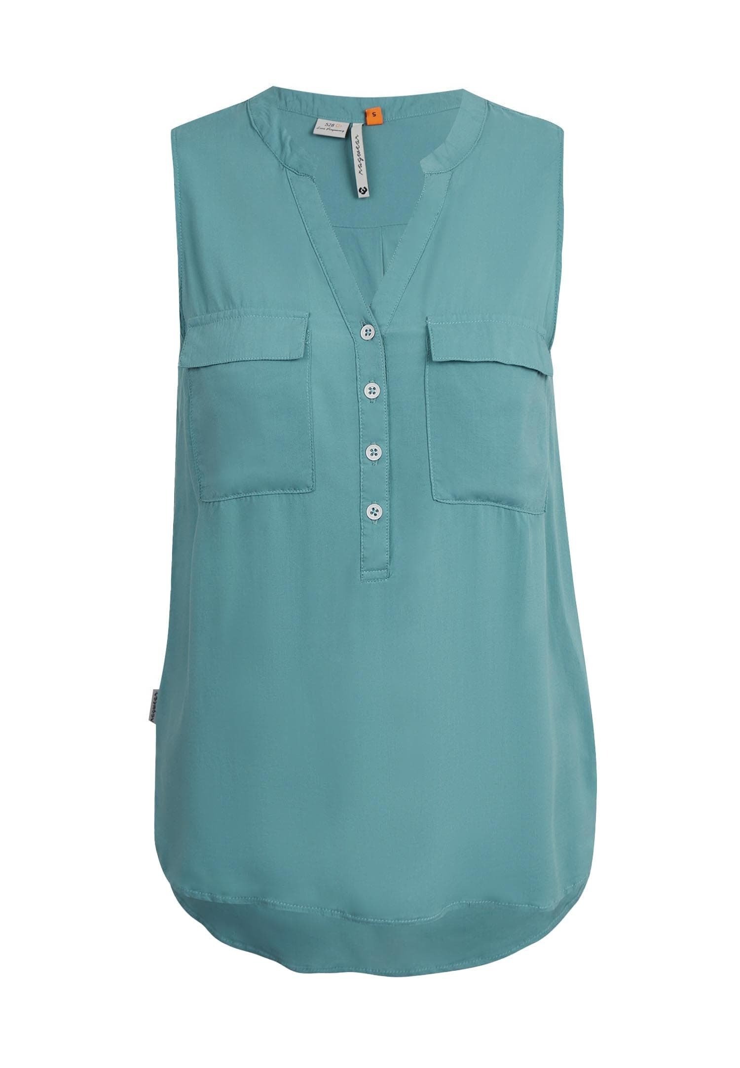 Ragwear ROMANNA Damen Top – ärmellose Bluse Mit Knopfleiste Und Brusttaschen, Aus 100% Viskose, Regular Fit