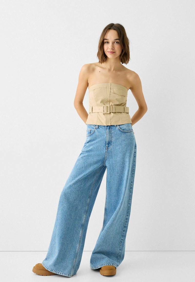 Bershka Top camel Bershka Top camel