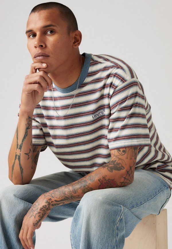 VINTAGE TEE - Print T-shirt - break stripe porridge heather jersey3