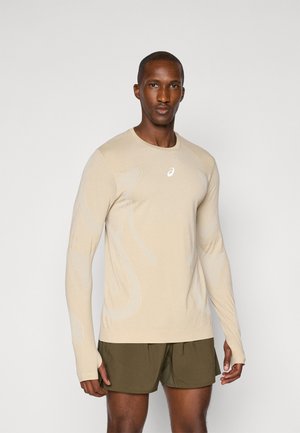 ASICS ROAD SEAMLESS TOP - Long sleeved top - cream