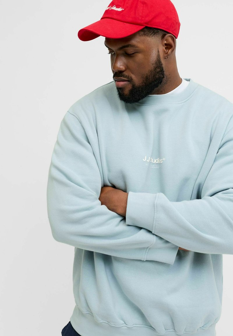 JACK & JONES Jjearchive Graphic Sweat à col Rond Noos, Bleu céleste, XS