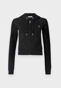 OOLA HOODIE - Majica s kapuljačom i patentnim zatvaračem - black