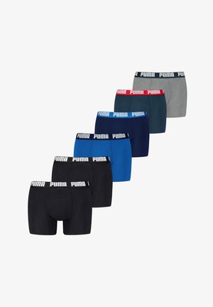 Boxer shorts set in various colors: black, navy, blue, gray, and red. Features elastic waistband with "PUMA" logo. Cotton blend material.