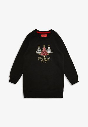 CHRISTMAS FLEECE CREW MERRY & BRI - Sweatshirt - black