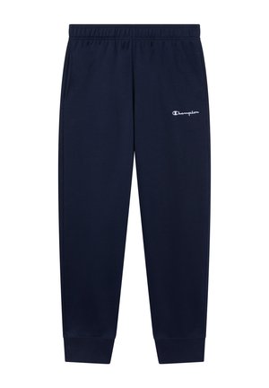 Pantalones de chándal en azul marino con el logo de Champion, con cintura elástica, bolsillos laterales y puños ajustados, fabricados con una tela suave y transpirable.