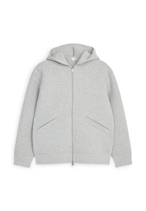 ARKET, ARKET SCUBA ZIP HOODIE - Tröja med dragkedja - grey melange