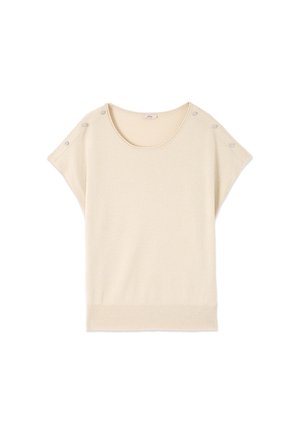 Oltre, MAGLIA CON BOTTONI GIOIELLO - T-Shirt print - oro