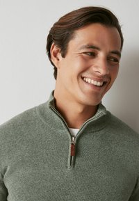 Next PREMIUM ZIP NECK  - Džemperis - sage green