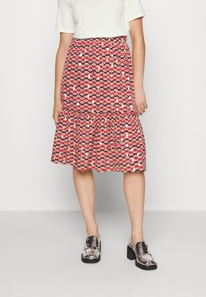 VILA VIZINO MIDI SKIRT - Φούστα σε γραμμή Α - red
