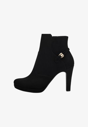 Enkellaarsjes met hoge hak - black