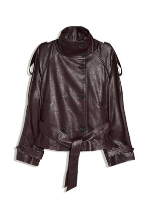 Bershka, Veste en similicuir - dark red