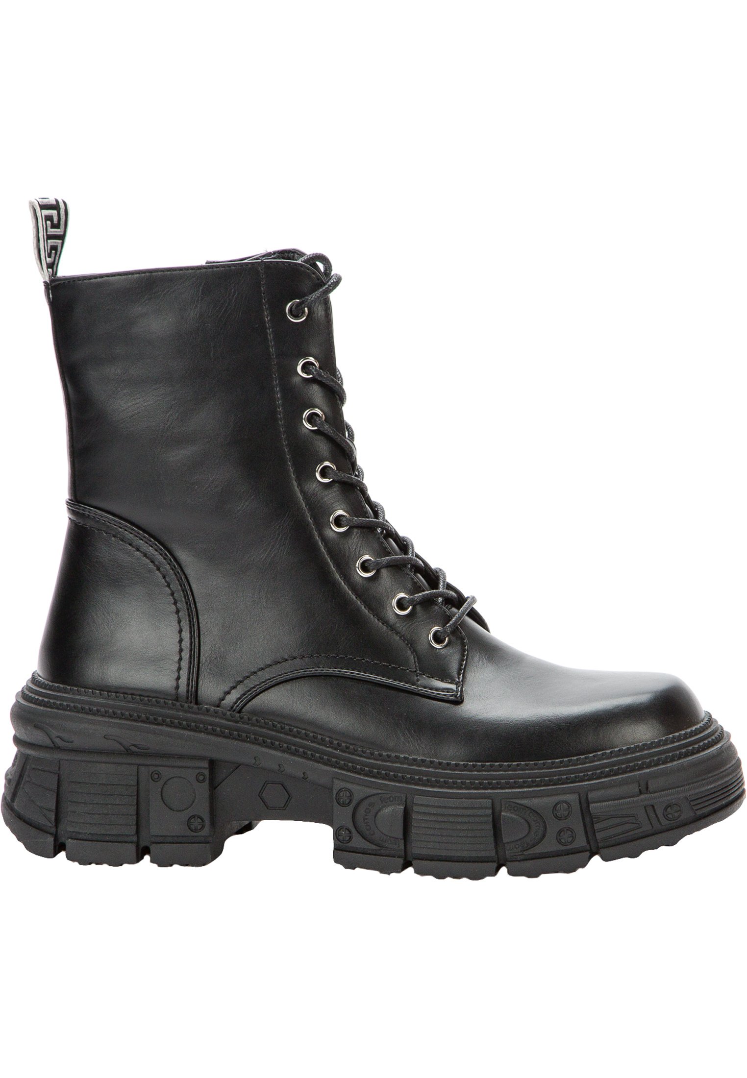 black hiker platform ankle boot