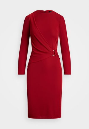 Lauren Ralph Lauren JERSEY THREE QUARTER SLEEVE DRESS - Cocktailkleid/festliches Kleid - madison red