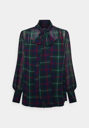 PLAID GEORGETTE TIE-NECK SHIRT - Blouse - black/multi