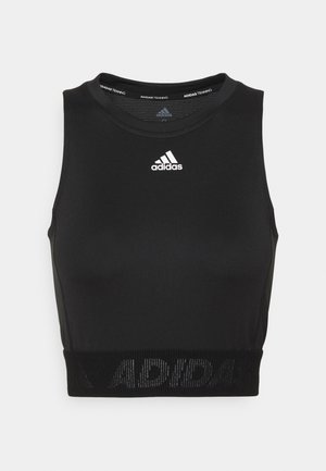 TECHFIT CROP - Débardeur - black/white