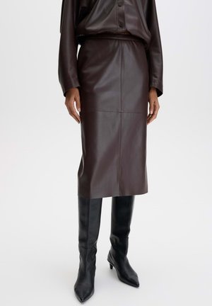 someday., SLIM FIT MID RISE - Kokerrok - mahogany