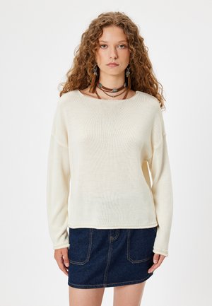 BOAT NECK - Jumper - white