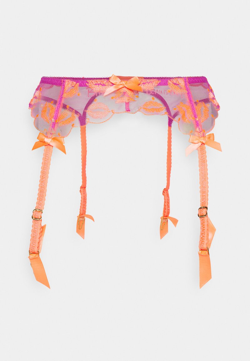 orange garter belt The Hottest Wedding Accessory of the Summer is Apparently a Fireball Garter  Belt main image 0