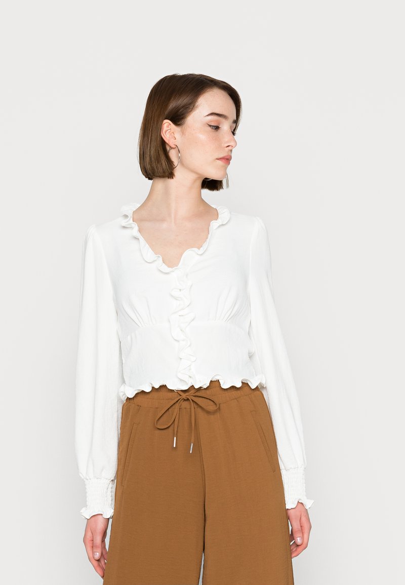 ONLY ONLMETTE V NECK - Blusa - cloud dancer