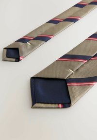 Next PATTERN - Cravate - neutral brown stripe