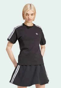 adidas Originals - 3-STRIPES - T-shirt print - black Miniatuurafbeelding 1