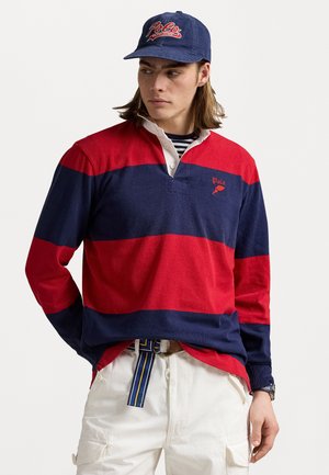 CLASSIC FIT STRIPED JERSEY RUGBY SHIRT - Topper langermet - red/newport navy