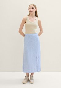 TOM TAILOR DENIM A-vonalú szoknya - mid blue minimal print