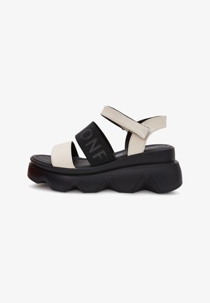 Cesare Gaspari, Sandales compensées - black beige