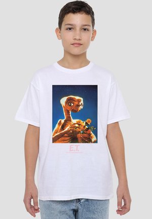 E.T WITH FLOWERS S - Print T-shirt - white