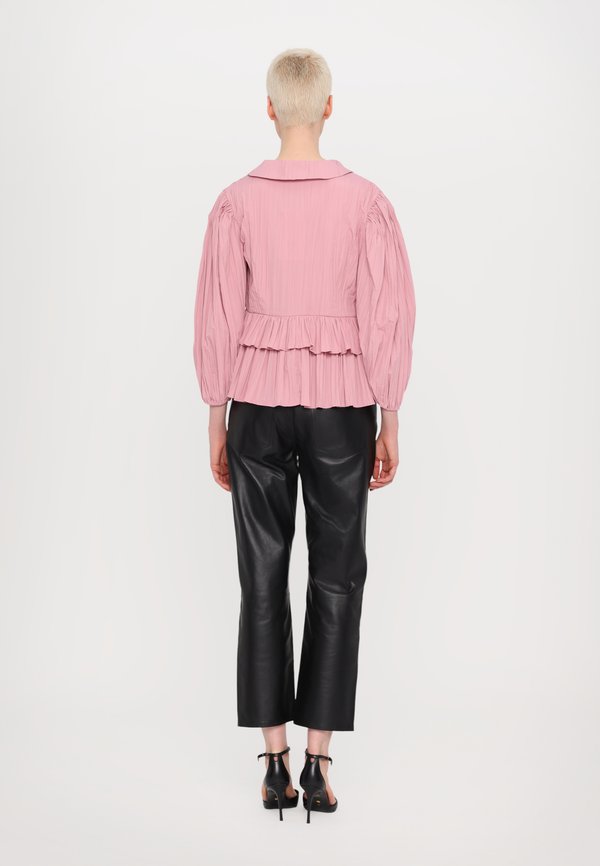 PLEATED BALLOON SLEEVE TIE - Blouse2