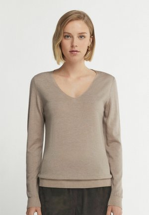 Falconeri V NECK - Maglione - dunkelgrau dark stone garment-dyed
