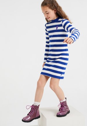 GESTREEPTE - Abito in maglia - blue