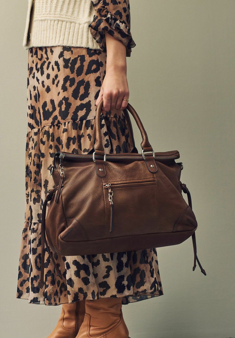 Next WASHED GRAB - Rankinė - tan brown