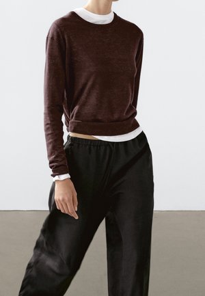 Strickpullover - mottled bordeaux