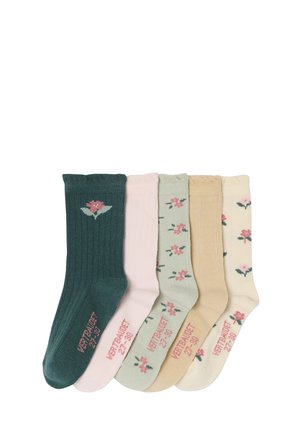 5ER-PACK MIT BLUMEN OEKO-TEX - Socks - wollweiß