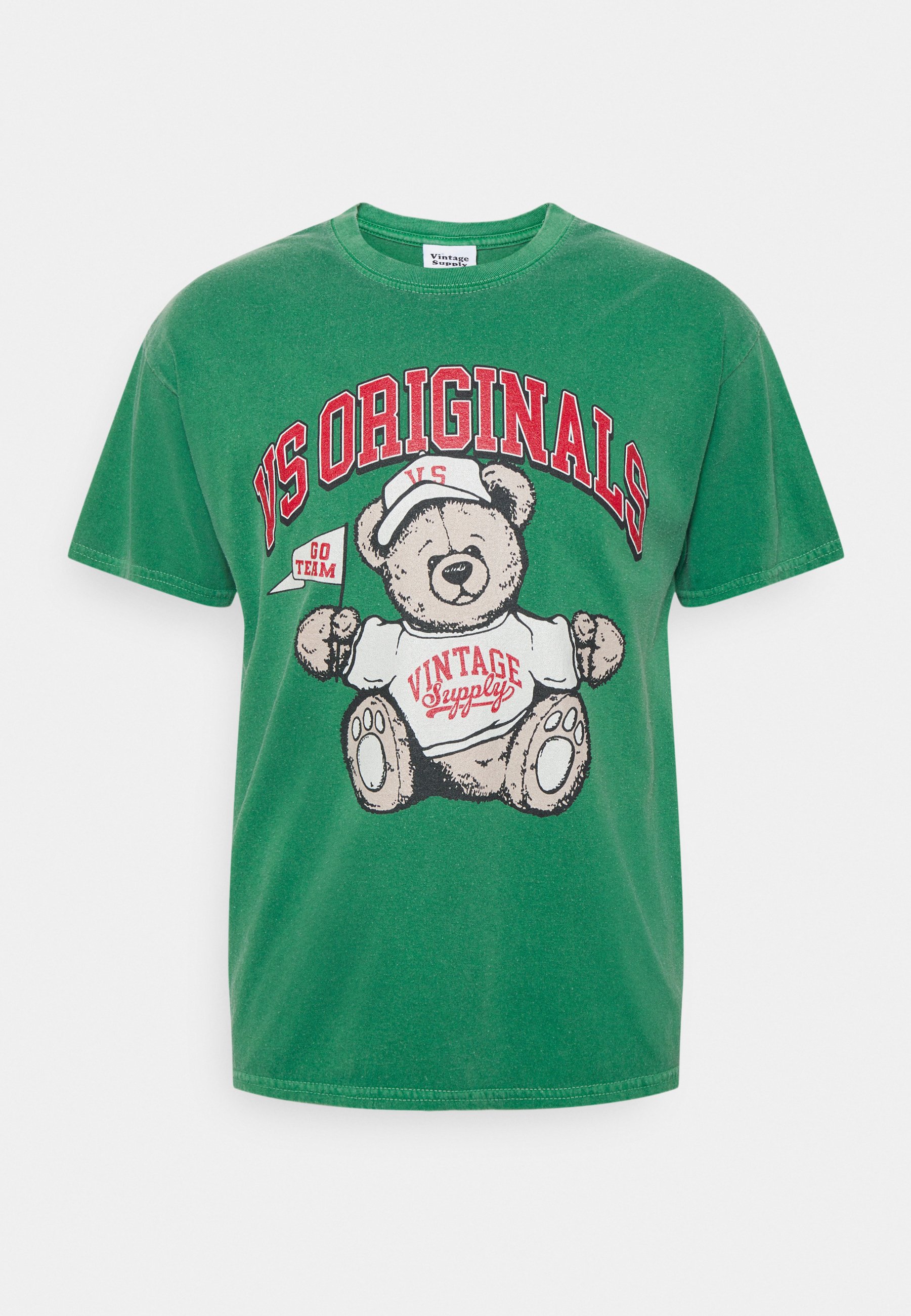 Vintage Supply OVERDYED ORIGINALS TEDDY GRAPHIC - T-shirt print -  green/groen - Zalando.nl