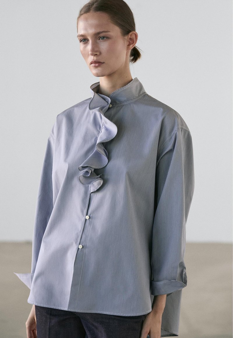 Massimo Dutti WITH GATHERED DETAILING 05111711 - Hemdbluse - dark blue