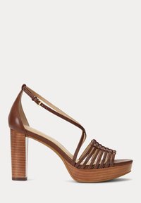 Lauren Ralph Lauren - SHELBY  - Sandali z visoko peto - dark maple Miniaturna slika 1