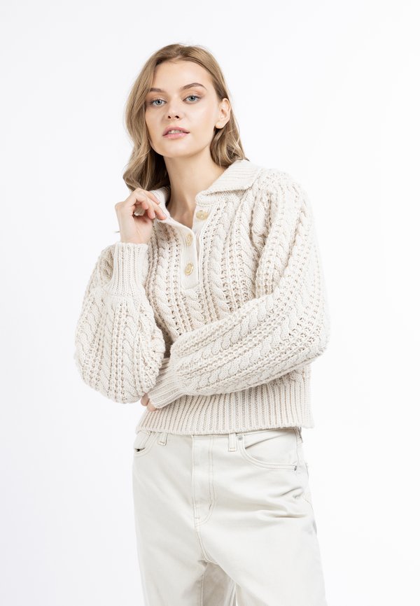Strickpullover - wollweiss