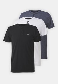 3 PACK - T-shirt basique - white/navy/black