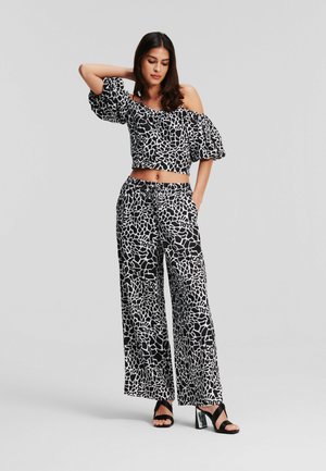 KARL LAGERFELD Stoffhose - giraffe black white
