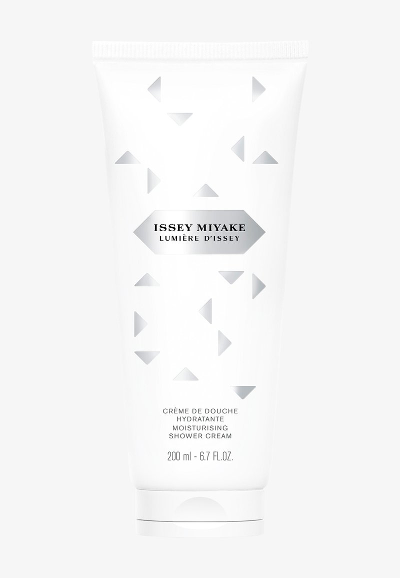 Issey Miyake Lumière d’Issey weißer Schlauch mit silbernen Dreiecken, feuchtigkeitsspendende Duschcreme, 200 ml.