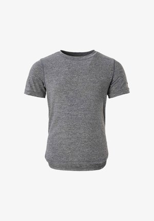 Heather sivé tričko s krátkym rukávom a okrúhlym výstrihom, vyrobené z mäkkej, ľahkej látky, slim fit strih, bez viditeľných log alebo vzorov.