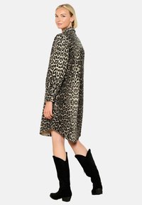 LolaLiza WITH LEOPARD - Denim dress - black