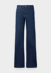 ONLELLA MID WAIST - Wide Leg - dark blue denim