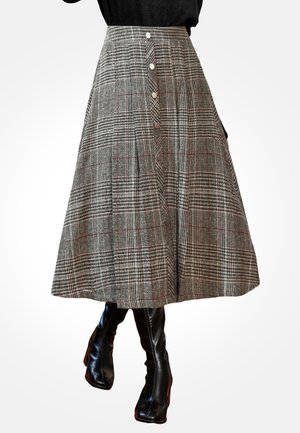 MIDI - Áčková sukně - grey white